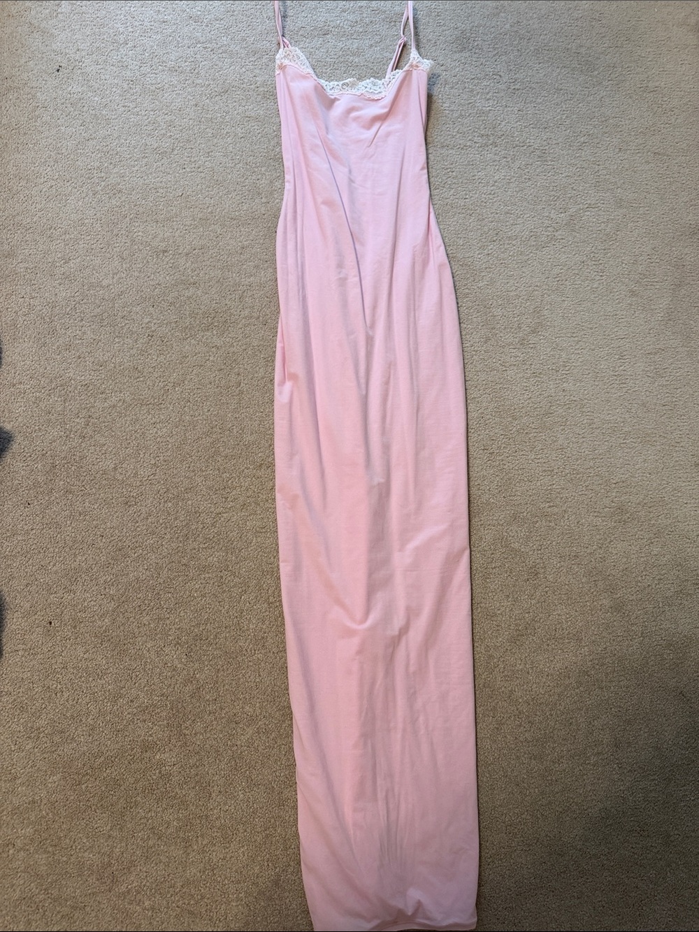 Skims Pink Long Slip Dress